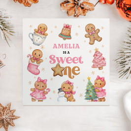 Christmas Cookie Sweet One 1st Birthday Party Pappersservett