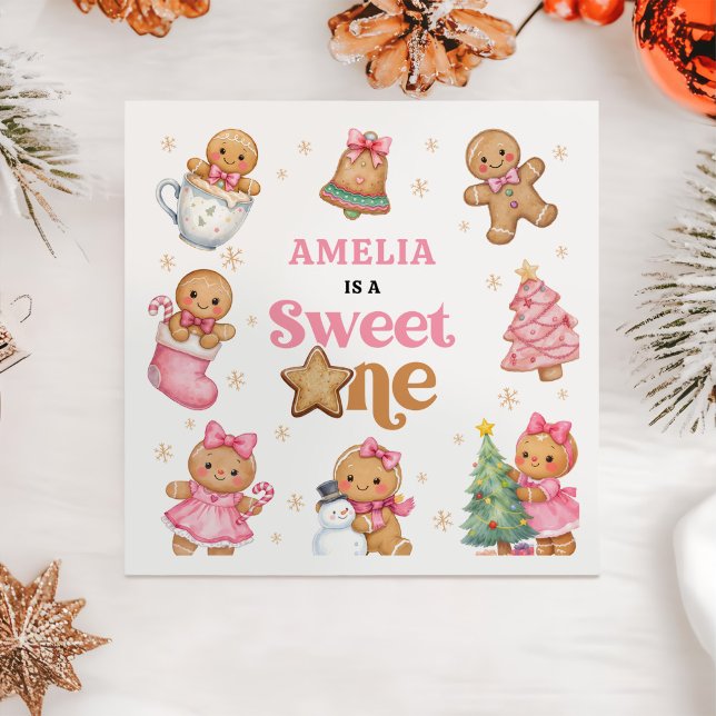 Christmas Cookie Sweet One 1st Birthday Party Pappersservett (Skapare uppladdad)