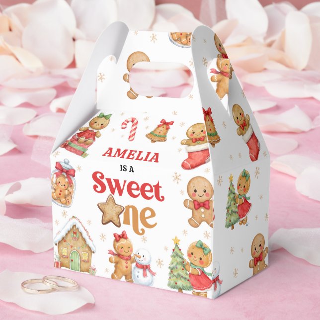 Christmas Cookie Sweet One 1st Birthday Party Presentaskar (Bröllop)