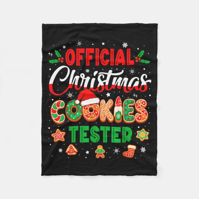 Christmas Cookie Tester Taster Baking Crew Toddler Fleecefilt (Framsidan)