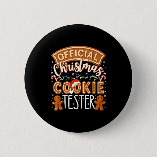 Christmas Cookie Tester Taster Funny Family Baking Knapp (Framsida)