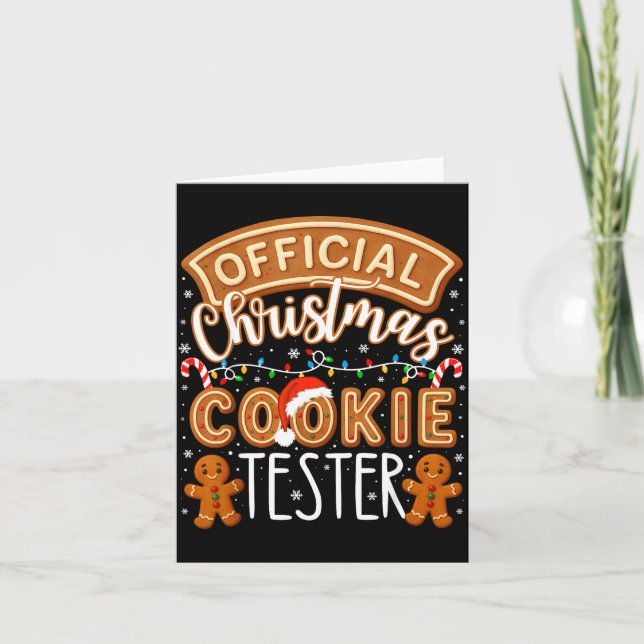 Christmas Cookie Tester Taster Funny Family Baking Kort (Framsida)