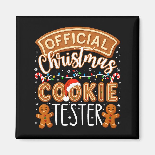 Christmas Cookie Tester Taster Funny Family Baking Magnet (Framsidan)