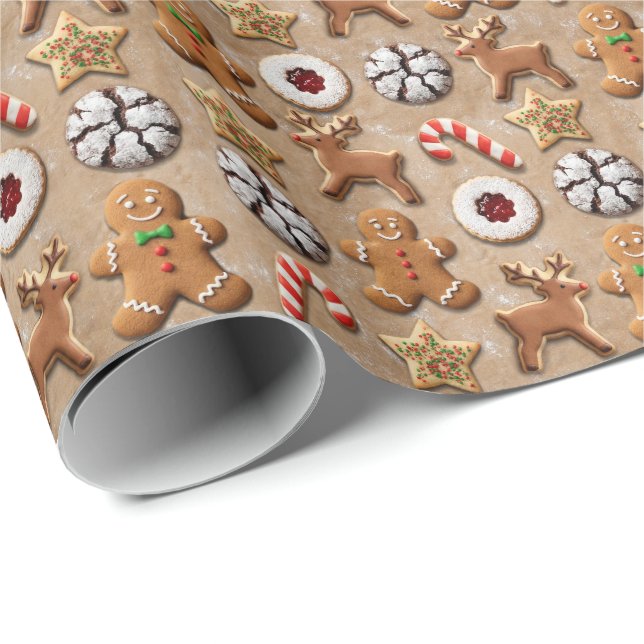 Christmas Cookie Wrapping Paper – Festive Holiday  Presentpapper (Rullad Hörn)