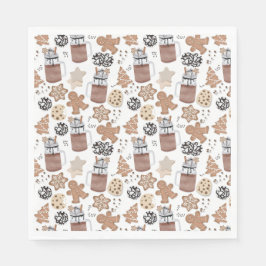 Christmas Cookies and Hot Cocoa Holiday Baking Pappersservett