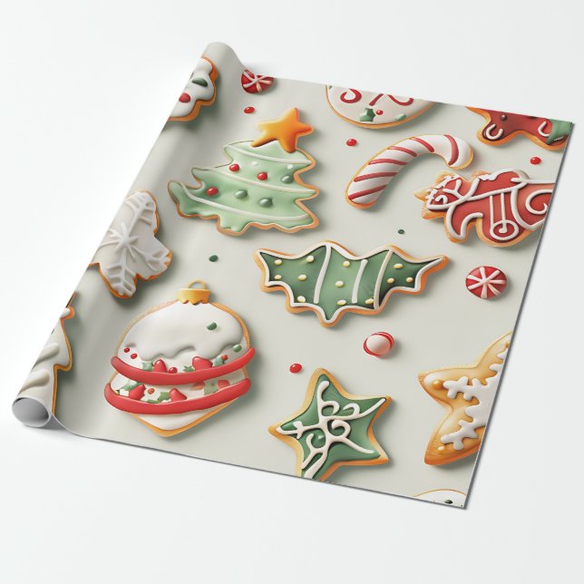 Christmas Cookies and Sprinkles Presentpapper (Utrullad)