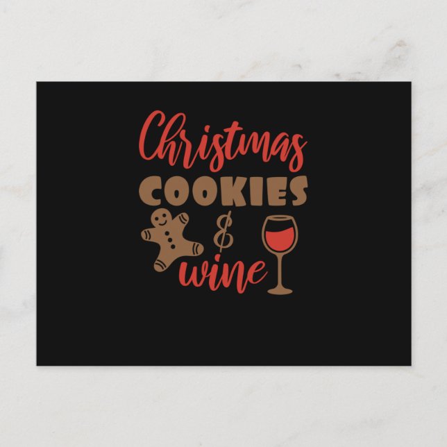 Christmas cookies and wine meddelande vykort (Framsida)