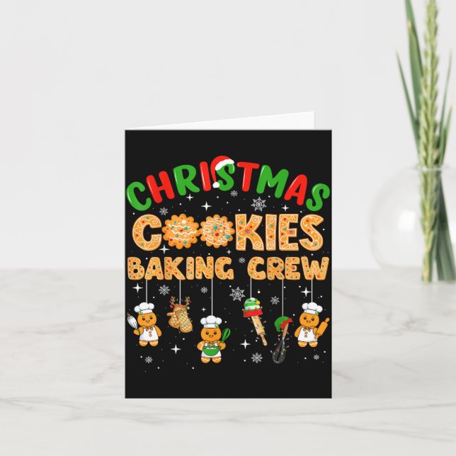 Christmas Cookies Baking Crew Funny Cookie Family  Kort (Framsida)