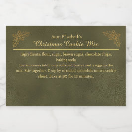 Christmas Cookies Baking Mix Personalized Green Mat Etiketter