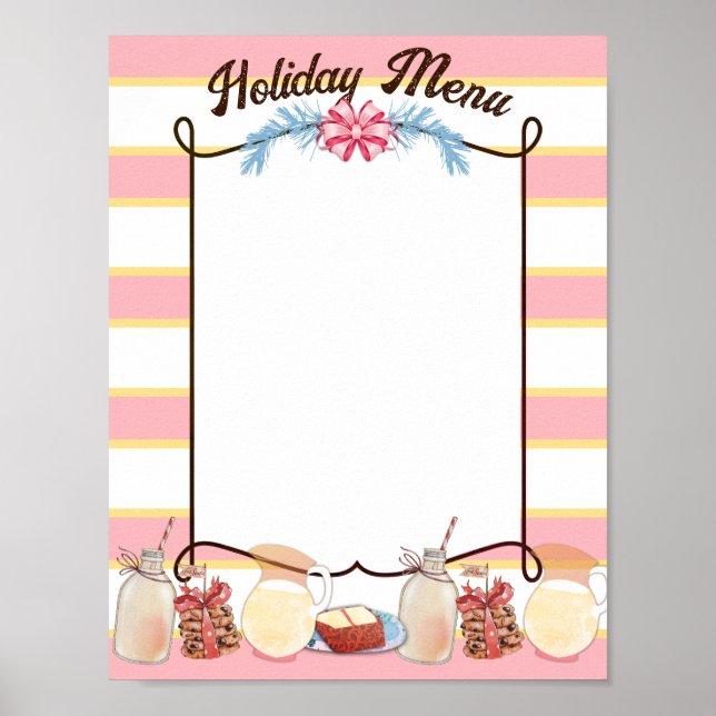 Christmas cookies cake milk holiday bake sale menu poster (Framsidan)