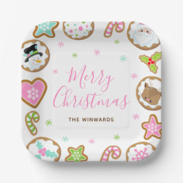 Christmas Cookies Merry Christmas Pink and Green