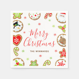 Christmas Cookies Merry Christmas Red and Green Pappersservett
