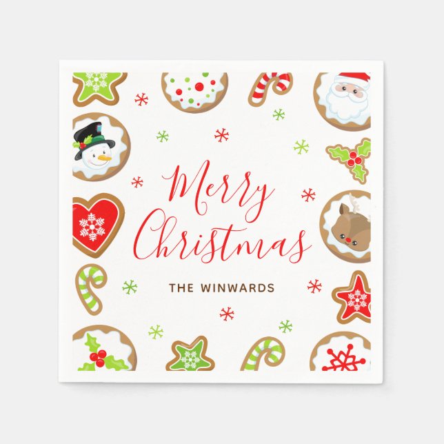 Christmas Cookies Merry Christmas Red and Green Pappersservett (Framsidan)