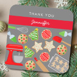CHRISTMAS COOKIES PARTY FYRKANTIGT KLISTERMÄRKE<br><div class="desc">Cute CHRISTMAS-cookies för perfekten Halloween Cookie som dekorerar party</div>