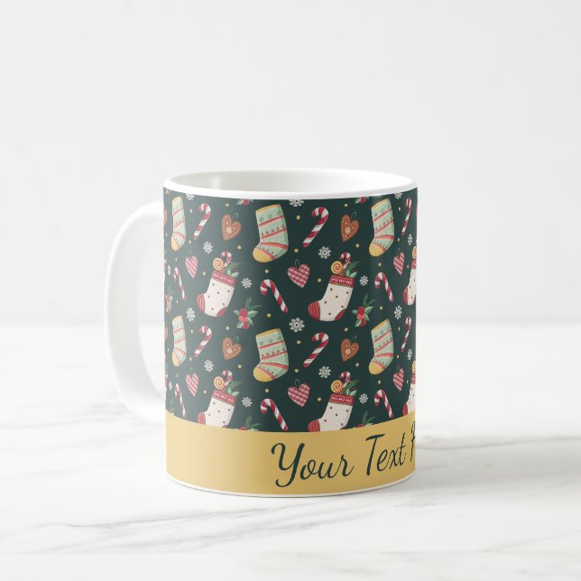 Christmas Cookies & Stockings Personalized Mug Kaffemugg (Framsida vänster)