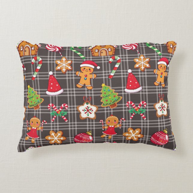 Christmas Cookies Tree Printed Throw Pillow Prydnadskudde (Framsidan)