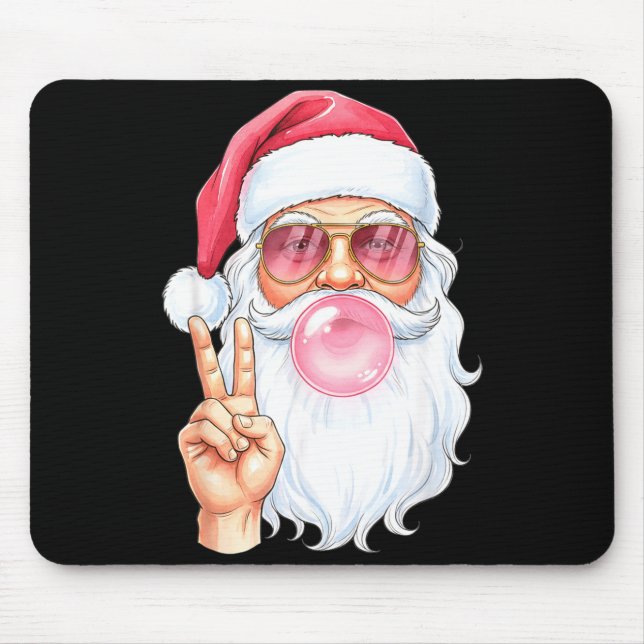 Christmas Cool Santa Bubble Gum Peace Sign Retro S Musmatta (Framsidan)