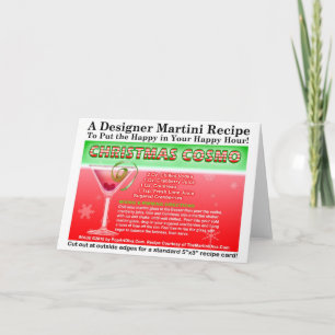 CHRISTMAS COSMOPOTAN COCKTAIL RECIPING CARD HELGKORT