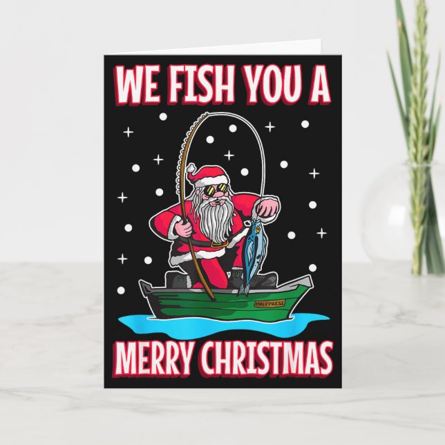 Christmas Costume Fisherman Fishing Funny Cool San Kort (Framsida)