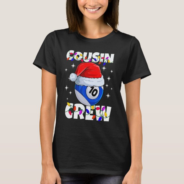 Christmas Cousin Crew 10 Ball Billiard Pajamas Fam T Shirt (Framsida)