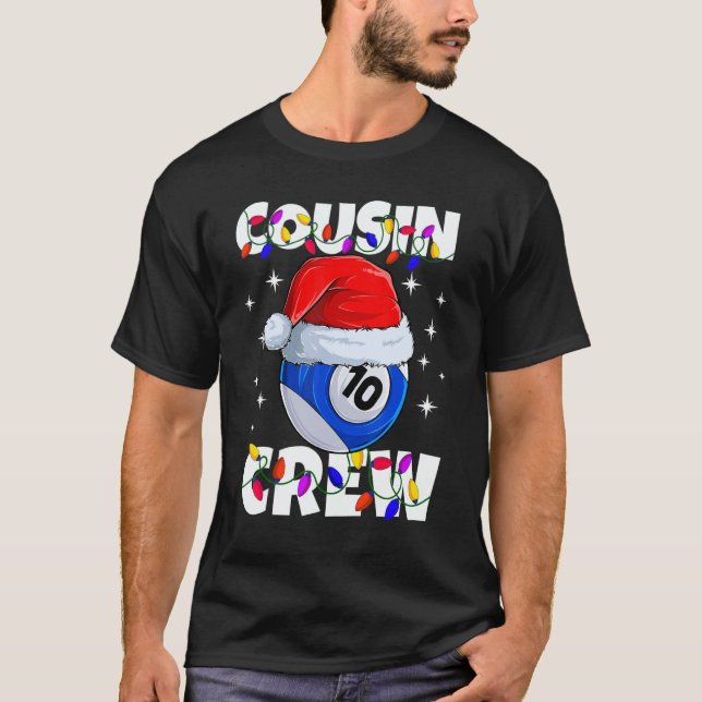 Christmas Cousin Crew 10 Ball Billiard Pajamas Fam T Shirt (Framsida)