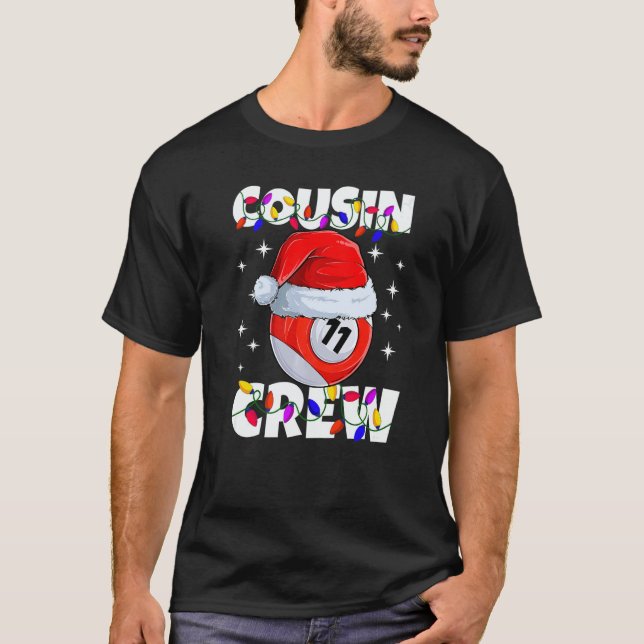 Christmas Cousin Crew 11 Ball Billiard Pajamas Fam T Shirt (Framsida)