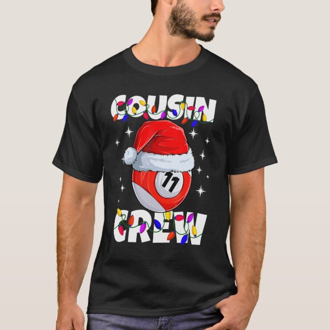 Christmas Cousin Crew 11 Ball Billiard Pajamas Fam T Shirt (Framsida)
