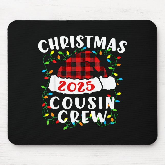 Christmas Cousin Crew 2025 Plaid Santa Hat Xmas Li Musmatta (Framsidan)