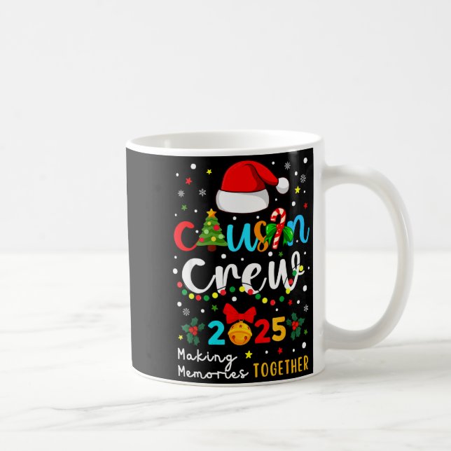 Christmas Cousin Crew 2025 Santa Kids Men Women Fa Kaffemugg (Höger)