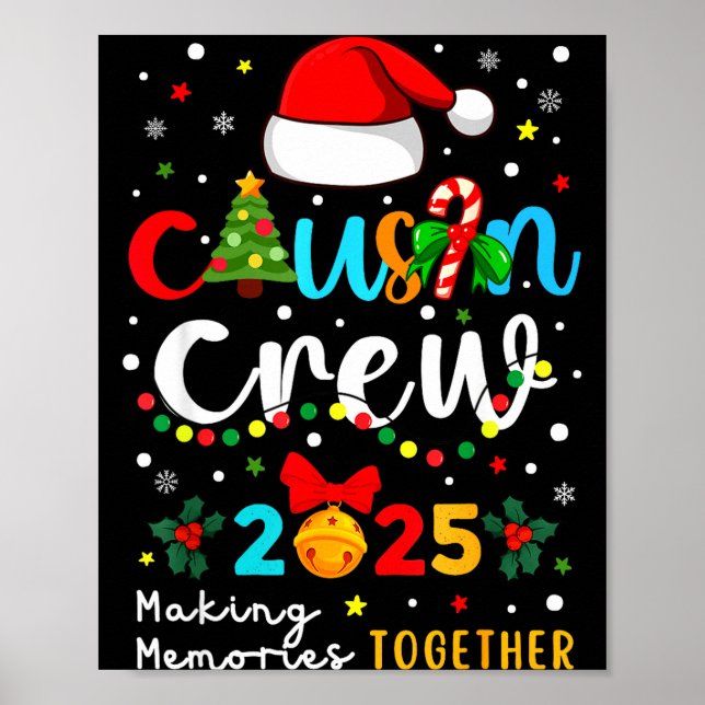 Christmas Cousin Crew 2025 Santa Kids Men Women Fa Poster (Framsidan)