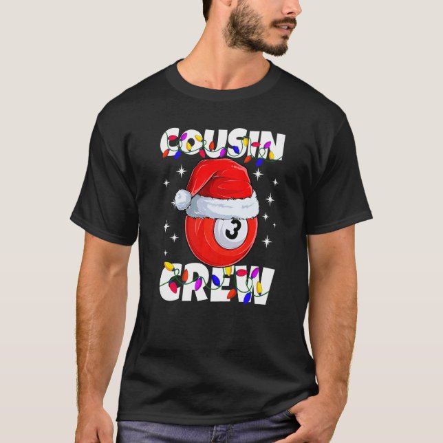 Christmas Cousin Crew 3 Ball Billiard Pajamas Fami T Shirt (Framsida)