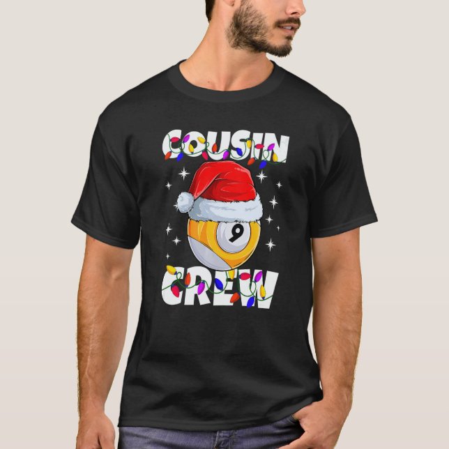 Christmas Cousin Crew 9 Ball Billiard Pajamas Fami T Shirt (Framsida)