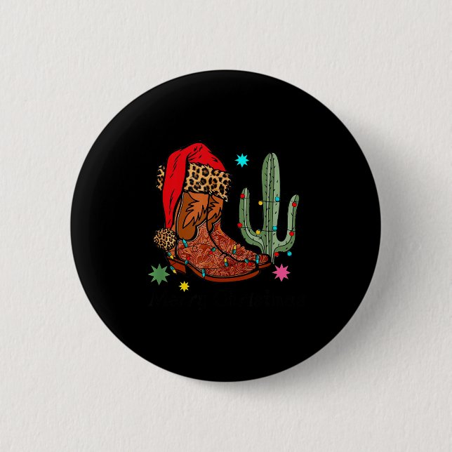 Christmas Cowgirl Boots,western Christmas Funny Gi Knapp (Framsida)