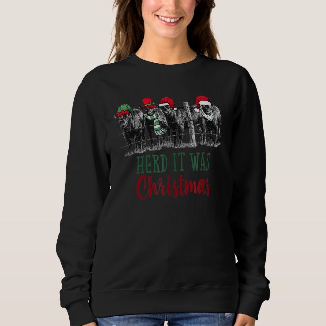 Christmas Cows Cute Cow Herd That It Was T Shirt (Framsida)