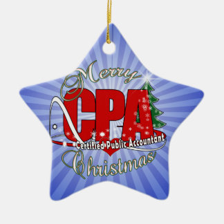 CHRISTMAS CPA Auktoriserad Public Accountant Julgransprydnad Keramik