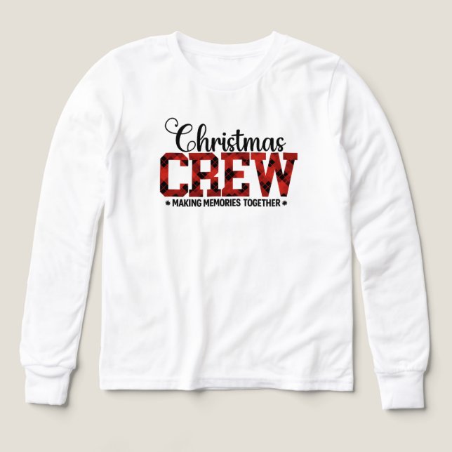 Christmas CREW – Buffalo Plaid Matching Family T Shirt (Design framsida)