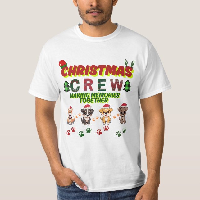 Christmas Crew Dog Shirt- Christmas dogs family  T Shirt (Framsida)