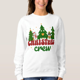 Christmas Crew Happy Winter Scene Playful Snowman T Shirt