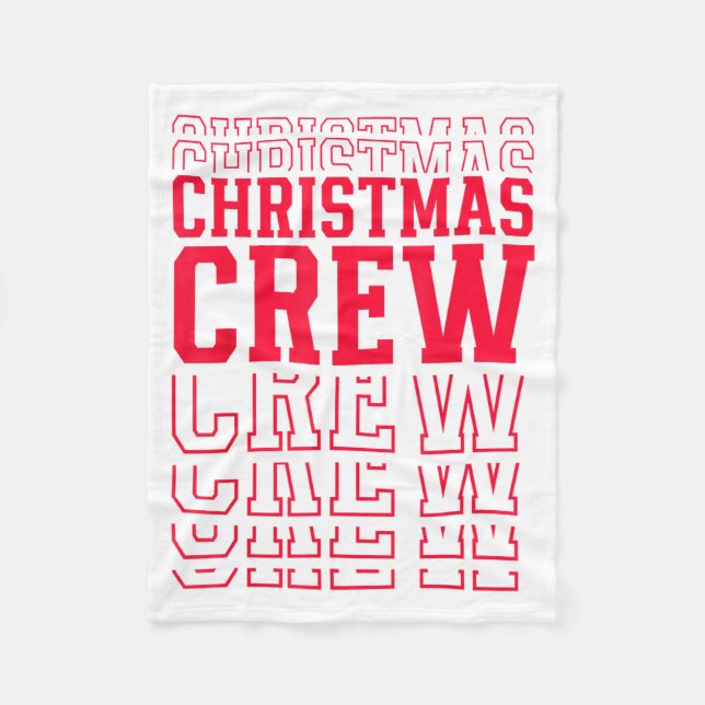 Christmas Crew Red Layered Text Family Santa Xmas  Fleecefilt (Framsidan)