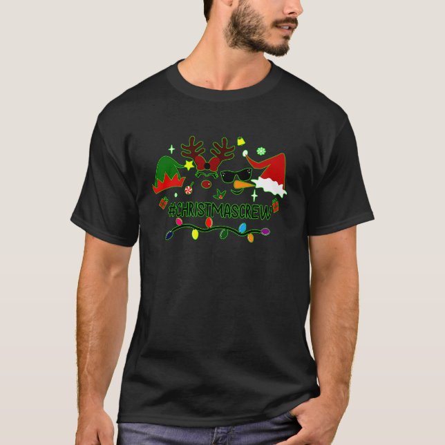 Christmas Crew  Santa Squad Reindeer Snowman Elf T Shirt (Framsida)