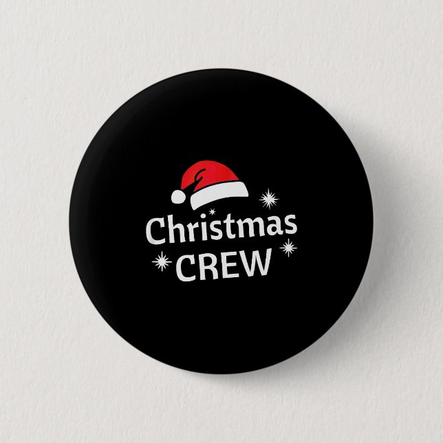 Christmas Crew Santa's Hat Merry Xmas  Knapp (Framsida)