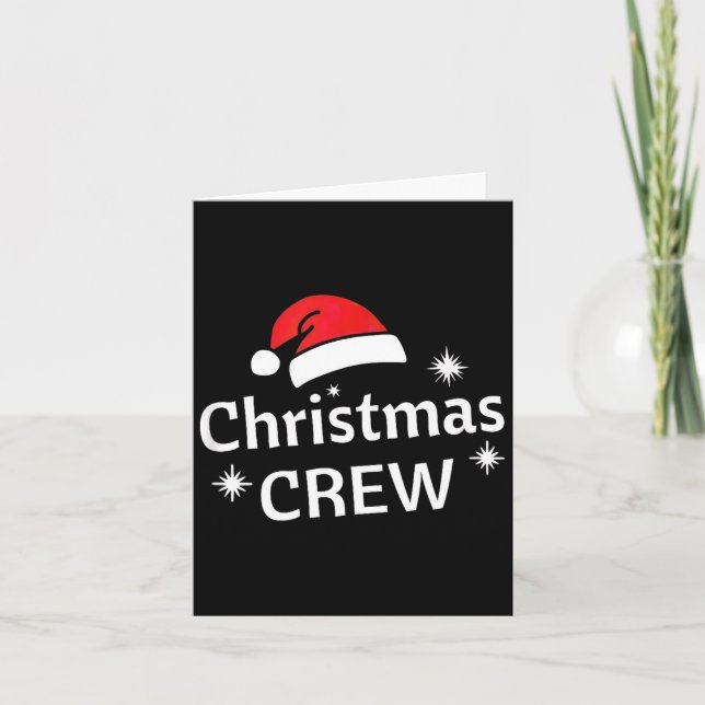 Christmas Crew Santa's Hat Merry Xmas  Kort (Framsida)