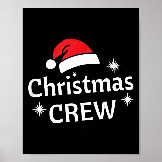Christmas Crew Santa's Hat Merry Xmas  Poster (Framsidan)