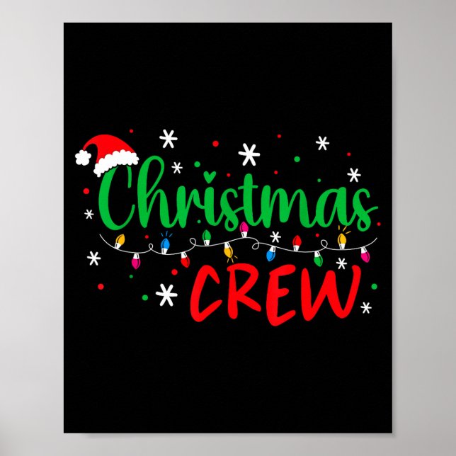 Christmas Crew Xmas Lights Family Matching Pajamas Poster (Framsidan)