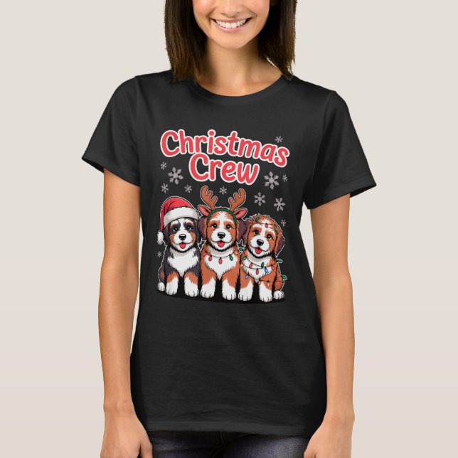 Christmas Crew Xmas Puppy Dog Funny Christmas Bern T Shirt (Framsida)