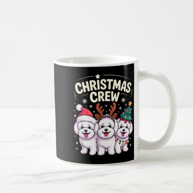 Christmas Crew Xmas Puppy Dog Funny Christmas Bich Kaffemugg (Höger)