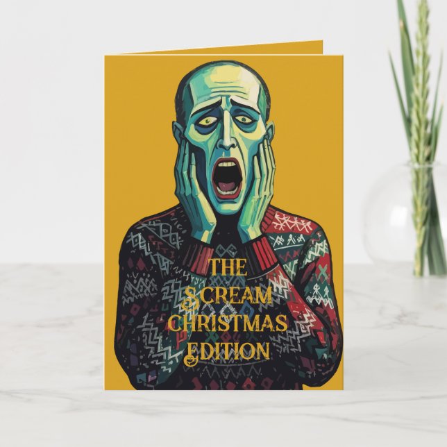 Christmas Crisis - Edvard Munch Seasonal Sweater Kort (Framsida)