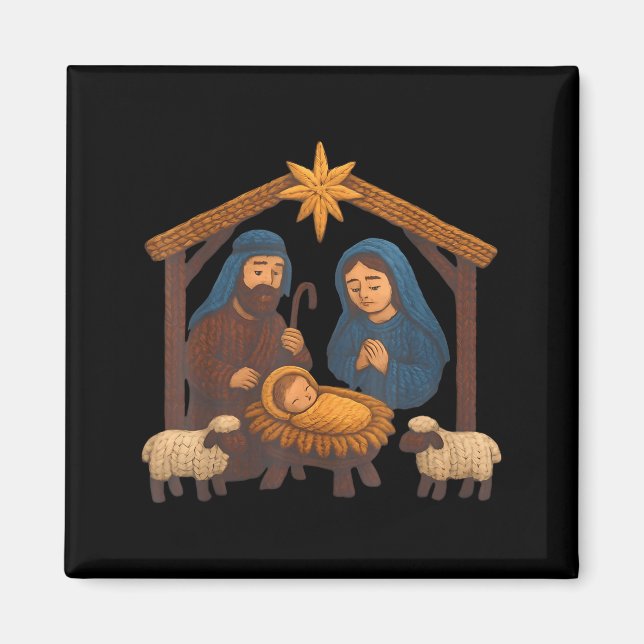Christmas Crochet Jesus Christmas Faux Yarn Sewing Magnet (Framsidan)
