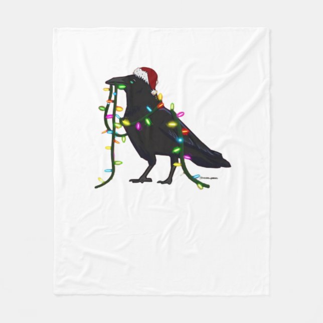 Christmas Crow Tis The Season Fleecefilt (Framsidan)