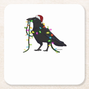 Christmas Crow Tis The Season Underlägg Papper Kvadrat